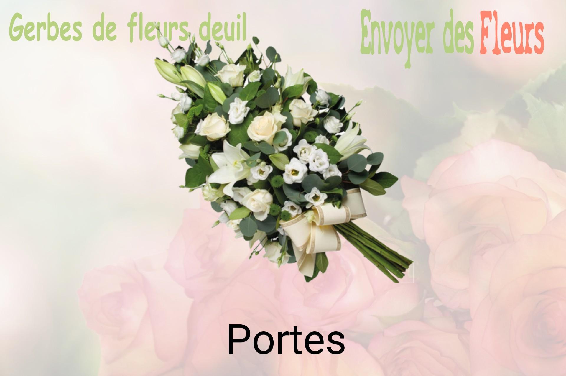 Gerbe de fleurs de deuil livrée à Portes